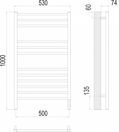 Ватикан П12 500х1000 электро (sensor quick touch) Полотенцесушитель TERMINUS) крашеные Керчь - фото 3