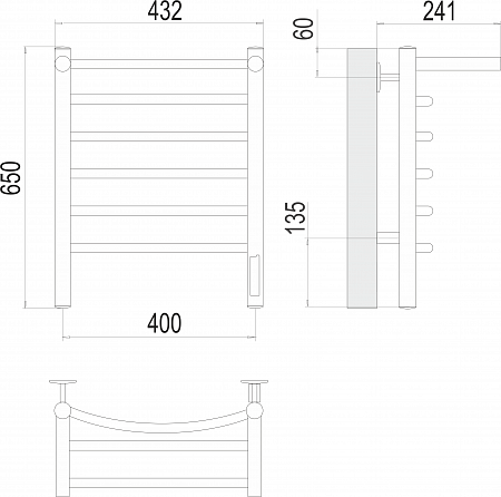 Классик с/п П6 400х650 Электро Полотенцесушитель  TERMINUS Керчь - фото 3