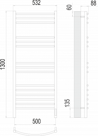 Классик П15 500х1300 электро Полотенцесушитель TERMINUS Керчь - фото 3