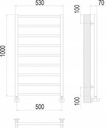 Контур П9 500х1000 Полотенцесушитель  TERMINUS Керчь - фото 3