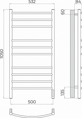 Классик П10 500х1050 Электро Полотенцесушитель TERMINUS Керчь - фото 3