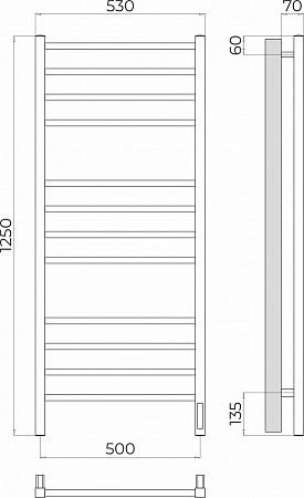 Ватикан П12 500х1250 Электро Полотенцесушитель TERMINUS Керчь - фото 3