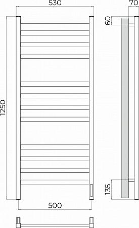Ното П12 500х1250 Электро Полотенцесушитель TERMINUS Керчь - фото 3