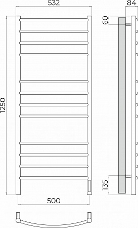 Классик П12 500х1250 Электро Полотенцесушитель TERMINUS Керчь - фото 3