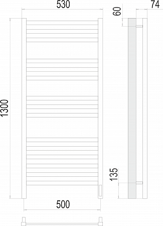 Ното П15 500х1300  электро Полотенцесушитель  TERMINUS Керчь - фото 3