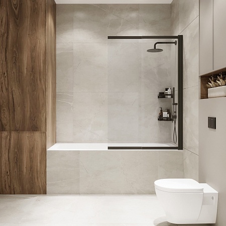 Шторка на ванну слайдер Terminus Ното 01 1500х900 проф.черный Керчь - фото 4