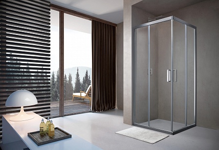 Душевой уголок слайдер Terminus Соренто 05 900х900х2000  квадрат хром Керчь - фото 2