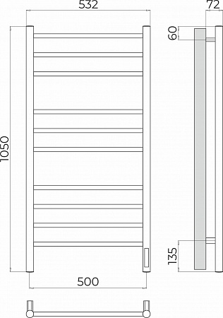 Аврора П10 500х1050 Электро Полотенцесушитель TERMINUS Керчь - фото 3