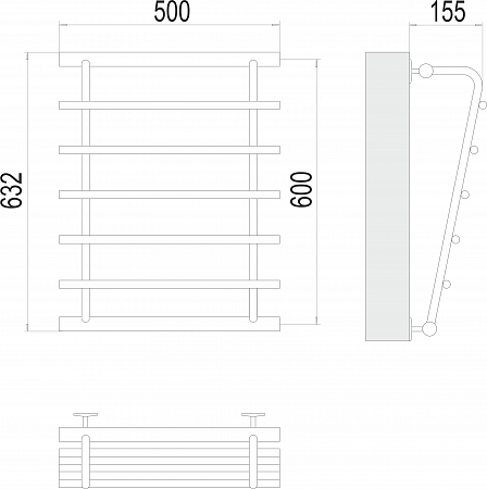 Каскад П5 600х500 Полотенцесушитель  TERMINUS Керчь - фото 3