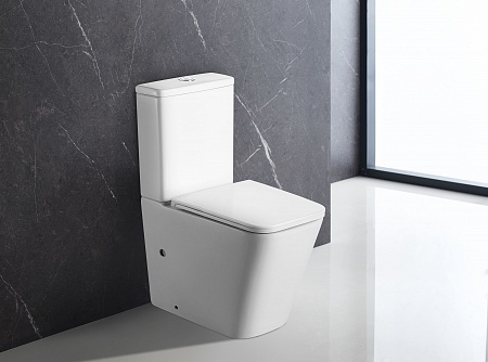 Напольный унитаз-компакт безободковый Terminus Ватикан 610х365 белый Керчь - фото 1