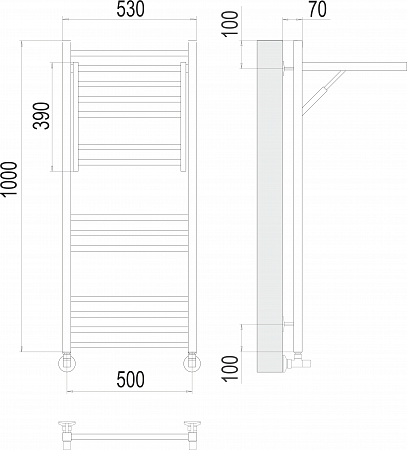 Валенсия П14 500х1000 Полотенцесушитель  TERMINUS Керчь - фото 5