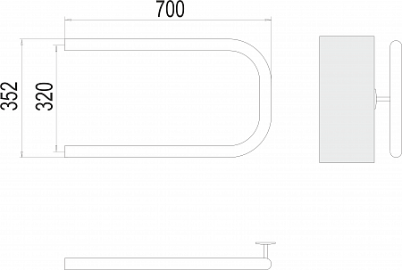 П-обр AISI 32х2 320х700 Полотенцесушитель  TERMINUS Керчь - фото 3
