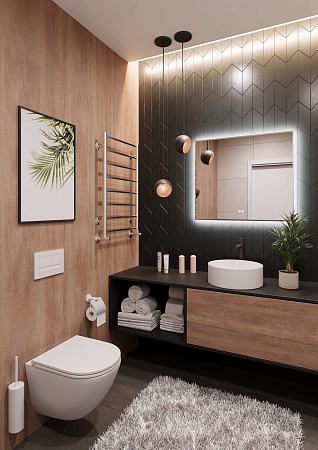 Подвесной унитаз безободковый Terminus Аврора Монолит 495х360 белый Керчь - фото 2