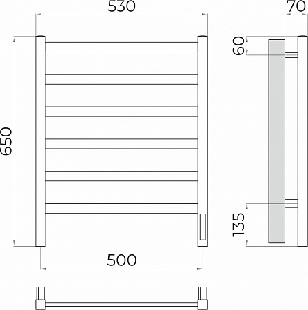 Ното П6 500х650 Электро Полотенцесушитель TERMINUS Керчь - фото 3