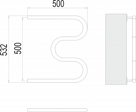 М-обр AISI 32х2 500х500 Полотенцесушитель  TERMINUS Керчь - фото 3