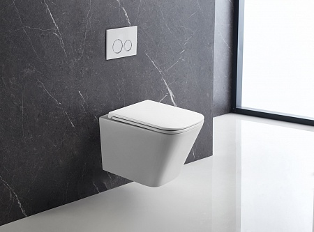 Подвесной унитаз безободковый Terminus Ватикан 490х340 белый Керчь - фото 1