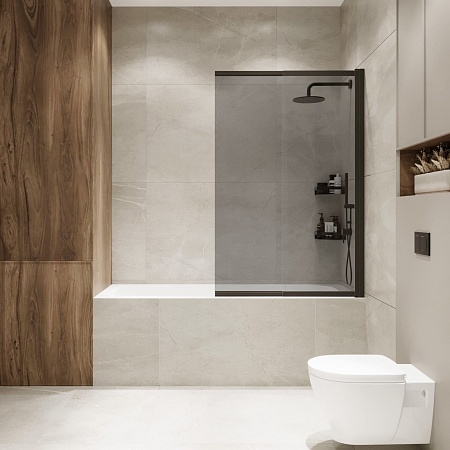 Шторка на ванну слайдер Terminus Ното 01 1500х900 проф.черный, тонированная Керчь - фото 4 Шторка на ванну слайдер Terminus Ното 01 1500х900 проф.черный, тонированная Керчь - фото 4