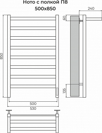 Ното с/п П8 500х850 Электро Полотенцесушитель TERMINUS Керчь - фото 3