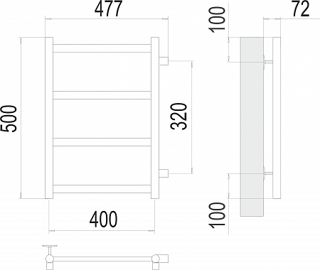 Аврора П4 400х500 бп320 Полотенцесушитель  TERMINUS Керчь - фото 3