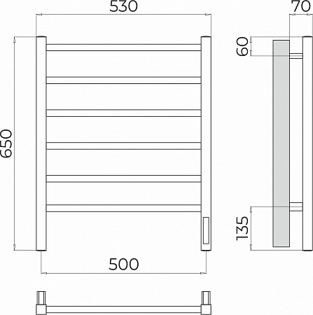 Ватикан П6 500х650 Электро Полотенцесушитель TERMINUS Керчь - фото 3