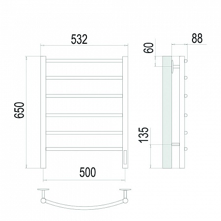 Классик П6 500х650 Электро Полотенцесушитель TERMINUS Сатин Керчь - фото 4 Классик П6 500х650 Электро Полотенцесушитель TERMINUS Сатин Керчь - фото 4